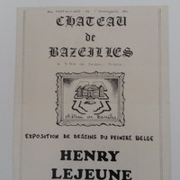 Affiche pour l'exposition Henry Lejeune : Exposition de dessins du peintre belge, au château de Bazeilles (France), du 14 avril au 14 mai 1978.